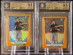 Chris Taylor [Chrome Orange Refractor] Baseball Cards 2014 Bowman Prospects Prices