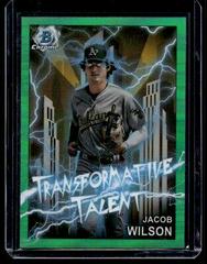 Jacob Wilson [Green] #TT-17 Baseball Cards 2023 Bowman Draft Transformative Talent Prices