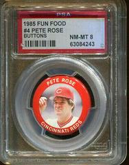 Pete Rose #4 Baseball Cards 1985 Fun Food Buttons Prices