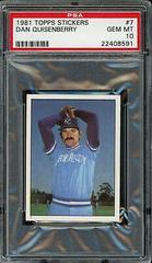 Dan Quisenberry #7 Baseball Cards 1981 Topps Stickers Prices