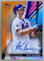 Pete Alonso [Orange Refractor] #FA-PA Baseball Cards 2020 Topps Finest Autographs Prices