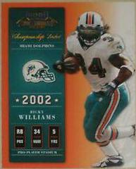 Ricky Williams [Championship Ticket] #5 Football Cards 2002 Playoff Contenders Prices