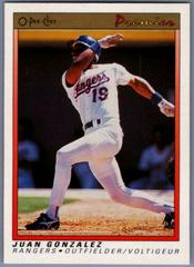 Juan Gonzalez #54 Baseball Cards 1991 O Pee Chee Prices
