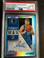 Luka Doncic [Ball at Chest Autograph Premium] #122 Basketball Cards 2018 Panini Contenders Prices