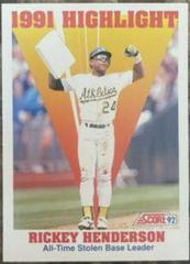 Rickey Henderson #430 Baseball Cards 1992 Score Prices