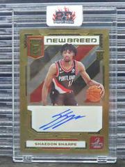 Shaedon Sharpe [Gold] #NB-SHS Basketball Cards 2022 Panini Donruss Elite New Breed Autographs Prices