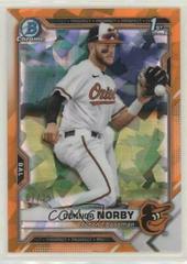 Connor Norby [Orange] #BDC-50 Baseball Cards 2021 Bowman Draft Sapphire Prices