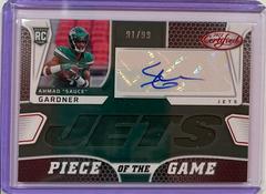 Ahmad 'Sauce' Gardner [Red] #PGS-AG Football Cards 2022 Panini Certified Piece of the Game Signatures Prices