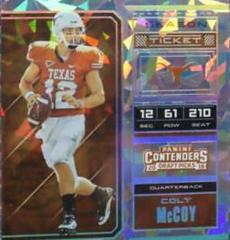Colt McCoy [Cracked Ice] #17 Football Cards 2018 Panini Contenders Draft Picks Season Ticket Signatures Prices