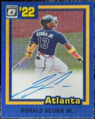 Ronald Acuna Jr. [Blue Mojo] #81S-RA Baseball Cards 2022 Panini Donruss Optic Retro 1981 Signatures Prices
