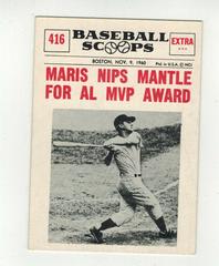 Maris Nips Mantle [For Al MVP Award] Baseball Cards 1961 NU Card Scoops Prices