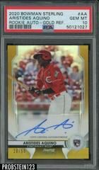 Aristides Aquino [Gold Refractor] #AA Baseball Cards 2020 Bowman Sterling Rookie Autographs Prices