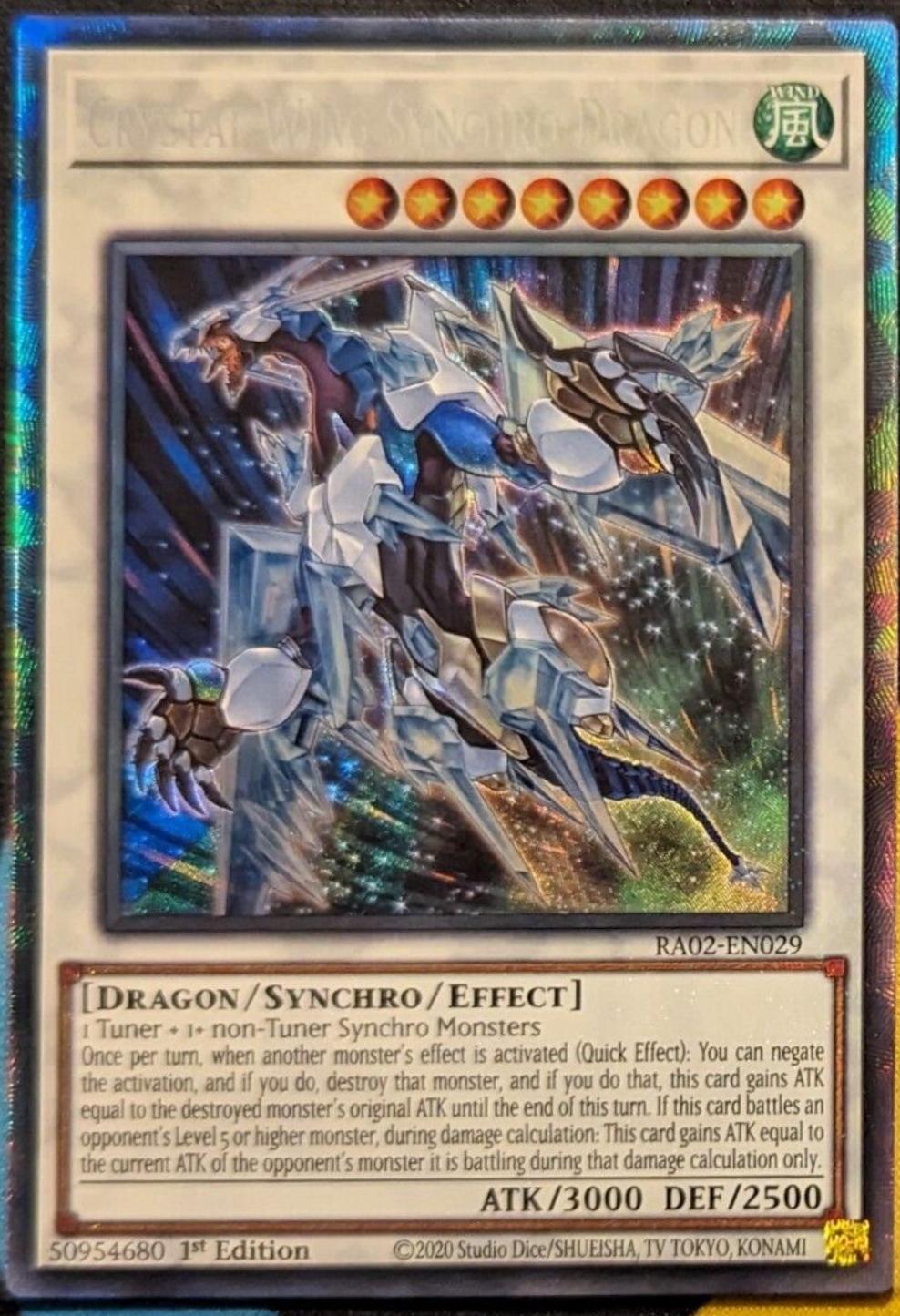 Crystal Wing Synchro Dragon [Collector's Rare] RA02-EN029 YuGiOh 25th Anniversary Rarity Collection II