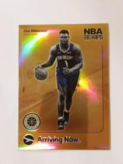 Zion Williamson [Gold] Basketball Cards 2019 Panini Hoops Premium Stock Arriving Now Prices