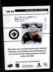 Josh Morrissey #DD-50 Hockey Cards 2022 Upper Deck Black Diamond Dominance Prices