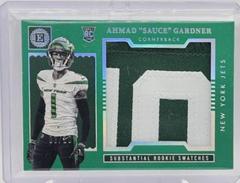 Ahmad 'Sauce' Gardner [Sapphire] #SS-25 Football Cards 2022 Panini Encased Substantial Rookie Swatches Prices