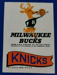 Milwaukee Bucks Knicks Basketball Cards 1973 Topps Team Stickers Prices