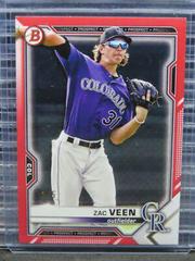 Zac Veen [Red] #BP-3 Baseball Cards 2021 Bowman Paper Prospects Prices