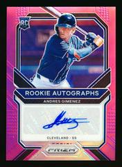 Andres Gimenez [Pink Prizm] #RA-AG Baseball Cards 2021 Panini Prizm Rookie Autographs Prices