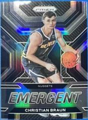 Christian Braun [Silver] #21 Basketball Cards 2022 Panini Prizm Emergent Prices