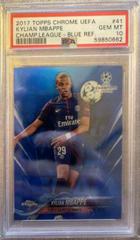 Kylian Mbappe [Blue Refractor] #41 Soccer Cards 2017 Topps Chrome UEFA Champions League Prices