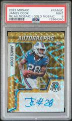 James Cook [Gold] #RAM-JC Football Cards 2022 Panini Mosaic Rookie Autographs Prices