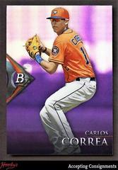 Carlos Correa [Purple Refractor] #20 Baseball Cards 2014 Bowman Platinum Chrome Prospects Prices