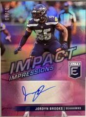 Jordyn Brooks [Purple] Football Cards 2022 Panini Donruss Elite Impact Impressions Autographs Prices