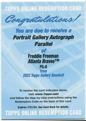 Freddie Freeman #PG-8 Baseball Cards 2022 Topps Gallery Portrait Autographs Prices