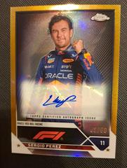 Sergio Perez [Gold Refractor] #CAC-SP Racing Cards 2023 Topps Chrome Formula 1 Autograph Prices