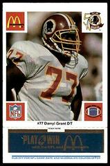 Darryl Grant [Blue] #77 Football Cards 1986 McDonald's Redskins Prices