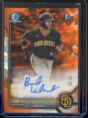 Brandon Valenzuela [Orange] #BSPA-BV Baseball Cards 2022 Bowman Chrome Sapphire Autographs Prices