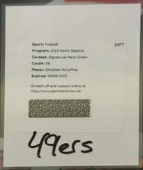 Christian McCaffrey [Neon Green] #58 Football Cards 2023 Panini Spectra Signature Prices