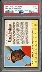 Frank Robinson [Hand Cut Stripes on Cap] #131 Baseball Cards 1963 Post Cereal Prices