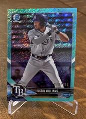Justin Williams [Aqua Shimmer Refractor] #BCP-10 Baseball Cards 2018 Bowman Chrome Prospects Prices