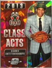 Giannis Antetokounmpo [Red Cracked Ice] #19 Basketball Cards 2018 Panini Contenders Optic Class Acts Prices