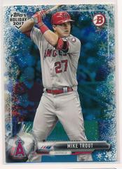 Mike Trout [Blue Winter Wonderland] Baseball Cards 2017 Topps Holiday Bowman Prices