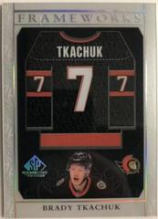 Brady Tkachuk Hockey Cards 2021 SP Game Used Frameworks Prices