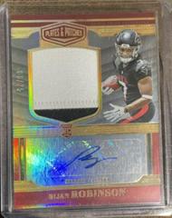 Bijan Robinson [Gold] #RPA-4 Football Cards 2023 Panini Plates and Patches Rookie Patch Autographs Prices