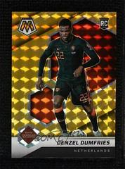 Denzel Dumfries [Gold Fluorescent] #171 Soccer Cards 2021 Panini Mosaic Road to FIFA World Cup Prices