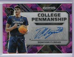Donovan Clingan [Purple Ice] #CP-DVC Basketball Cards 2023 Panini Prizm Draft Picks College Penmanship Autographs Prices