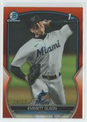 Emmett Olson [Orange] Baseball Cards 2023 Bowman Draft Chrome Prices