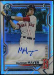 Marcelo Mayer [Refractor] #CDA-MM Baseball Cards 2021 Bowman Draft Pick Chrome Autographs Prices