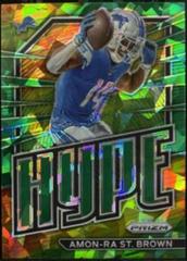 Amon Ra St. Brown [Green Ice] #H-13 Football Cards 2022 Panini Prizm Hype Prices