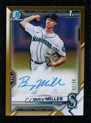 Bryce Miller [Gold Refractor] #CDA-BMI Baseball Cards 2021 Bowman Draft Pick Chrome Autographs Prices