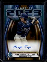 Brayden Taylor [Gold] Baseball Cards 2023 Bowman Draft Class of Autographs Prices