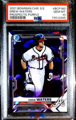 Drew Waters [Purple] #BCP-160 Baseball Cards 2021 Bowman Chrome Sapphire Prospects Prices