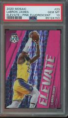 LeBron James [Pink Fluorescent] #23 Basketball Cards 2020 Panini Mosaic Elevate Prices