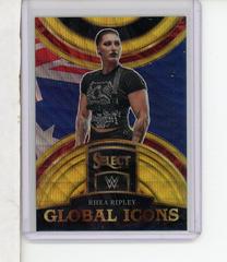 Rhea Ripley [Gold Wave] Wrestling Cards 2023 Panini Select WWE Global Icons Prices