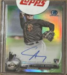 Christian Arroyo [Green Refractor] Baseball Cards 2017 Bowman Chrome Autograph Rookies Prices